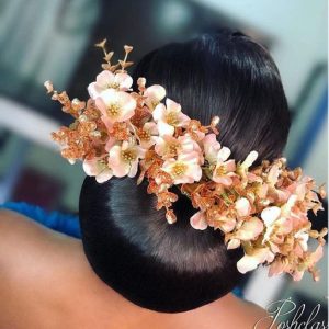 Blush pink floral hairpiece